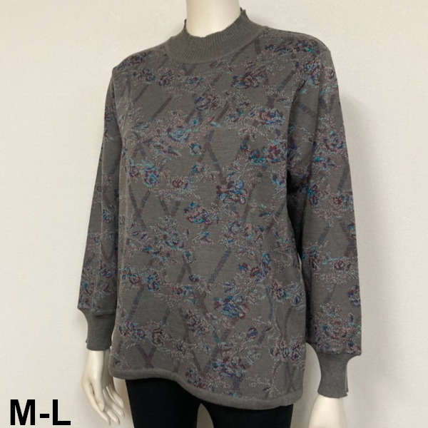 即決新品 婦人 長袖 セーター Dグレー系 ニット ウール混 M-L 暖か 送料無料 拍卖