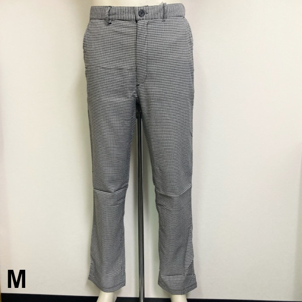 即決新品 メンズ さらさら 涼やか 長パンツ 千鳥格子 M 軽い 薄手 送料無料 ゴルフにも拍卖