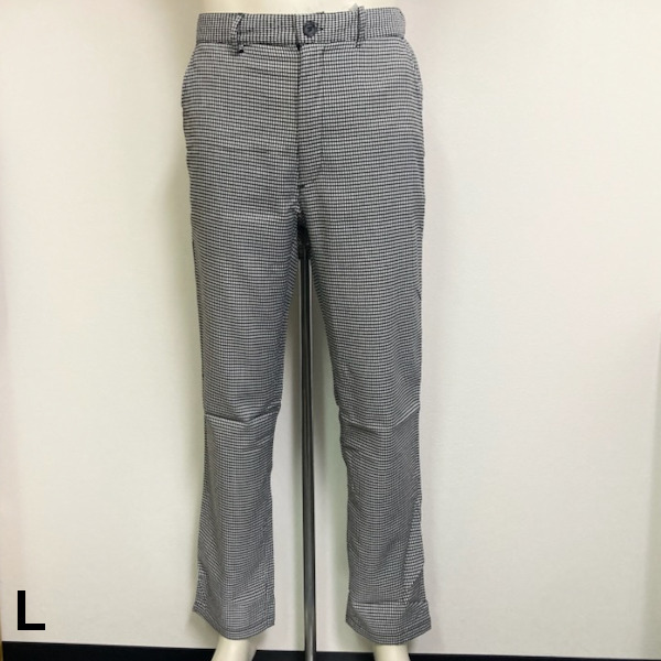 即決新品 メンズ さらさら 涼やか 長パンツ 千鳥格子 L 軽い 薄手 送料無料 ゴルフにも拍卖