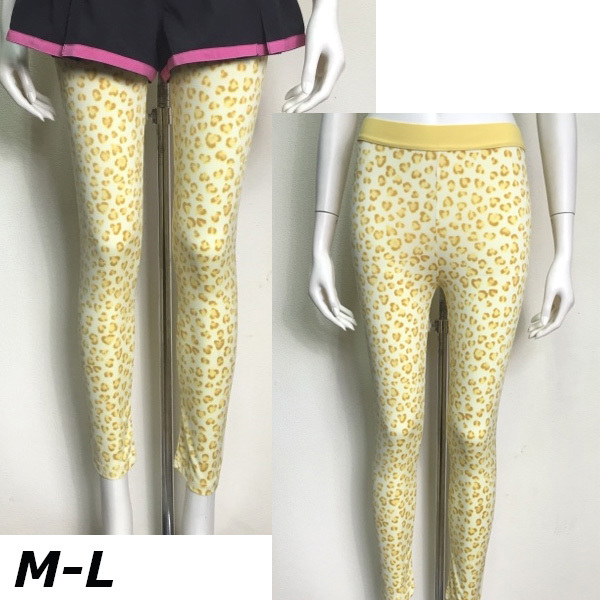 即決新品 レディース レギンス 10分 イエロー 総柄 M-L スポーツレギンス 送料無料拍卖