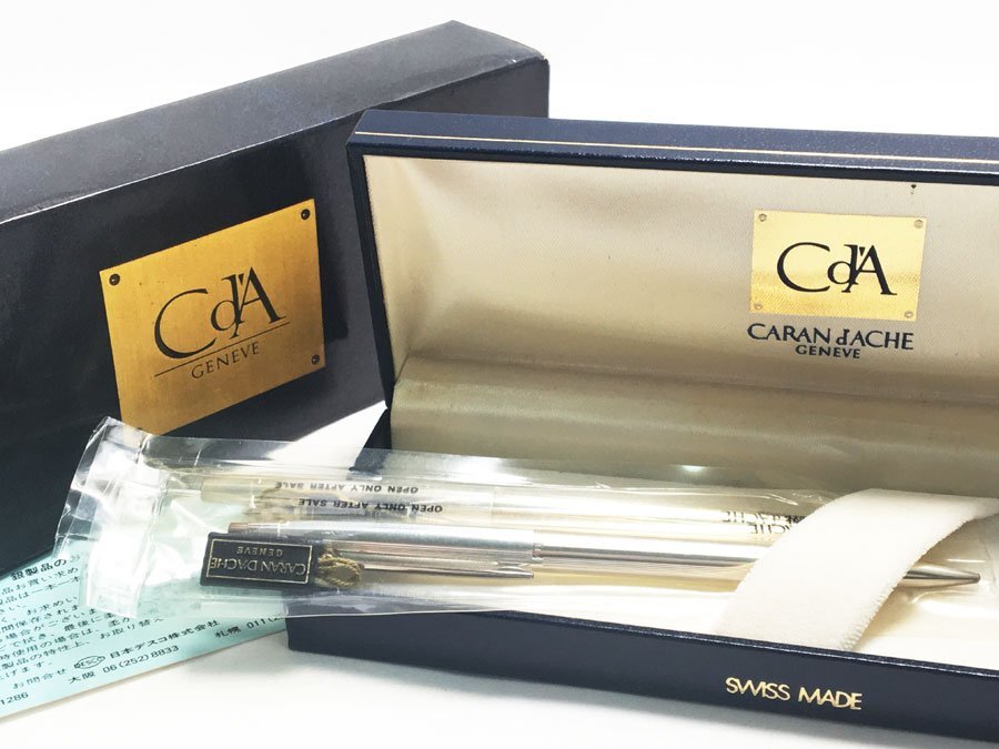 未開封 2本セット カランダッシュ CARAN d'ACHE マディソン ボールペン シルバー ケース付 文房具 筆記用具拍卖