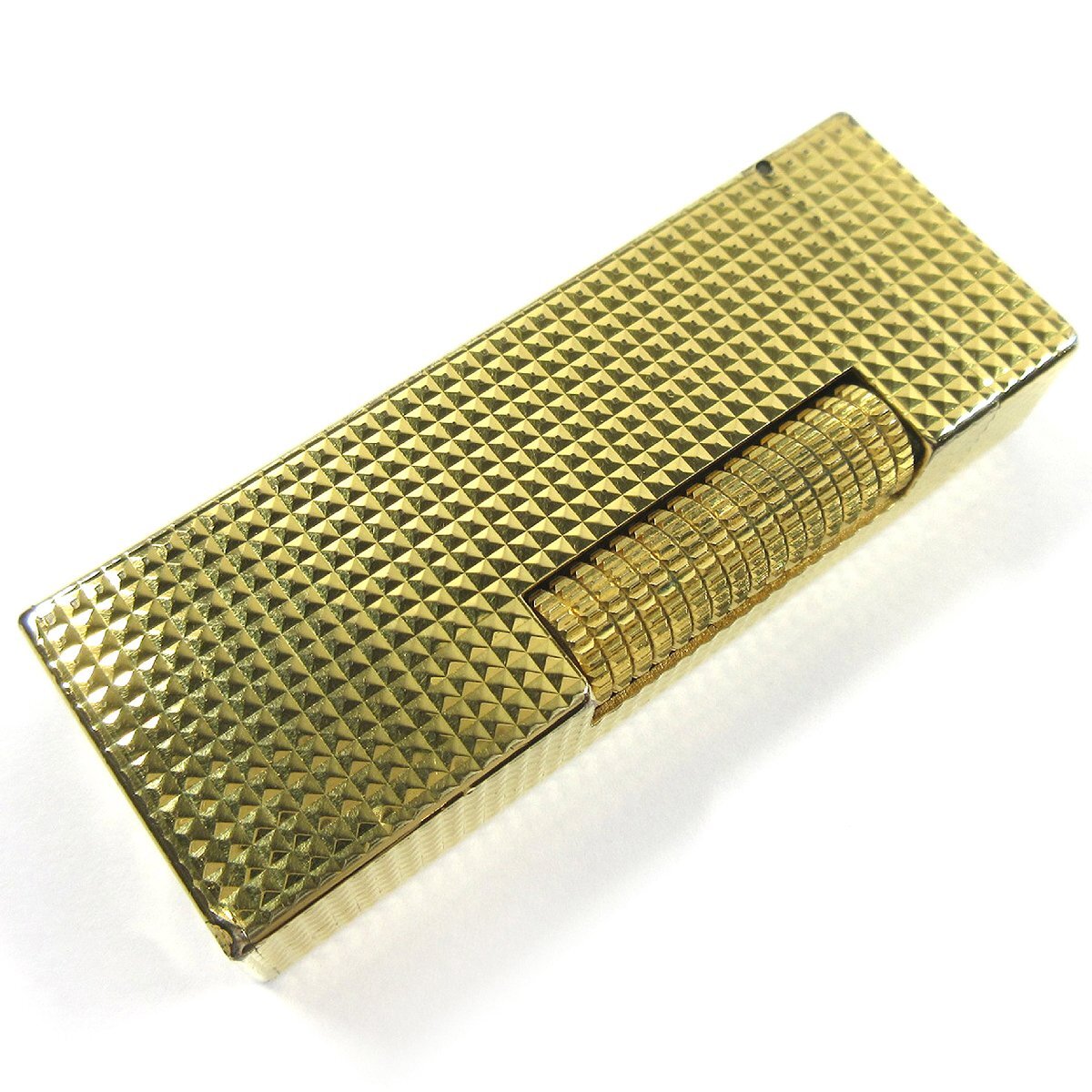 ダンヒル ヴィンテージ ピラミッド デザイン ローラー ガスライター ゴールド 金張り 箱 G付 無記入 ADL14拍卖