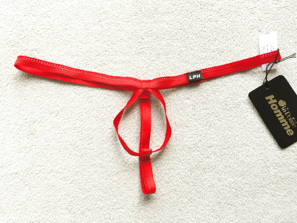 【ラ・ポームオム/La-Pomme Homme】丸出し!ピコゴム・オンリー★シンプル&ストレッチ☆ローライズTバック/赤♪新品/日本製拍卖