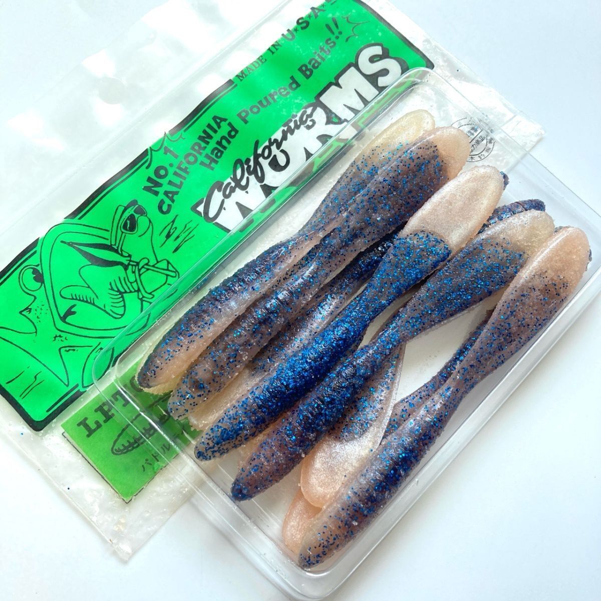 713552 新品 カリフォルニアワーム パドルテールグラブ 4インチクラス 10本② CALIFORNIA WORM PADDLE TAIL GRUB ハンドポワード オール拍卖