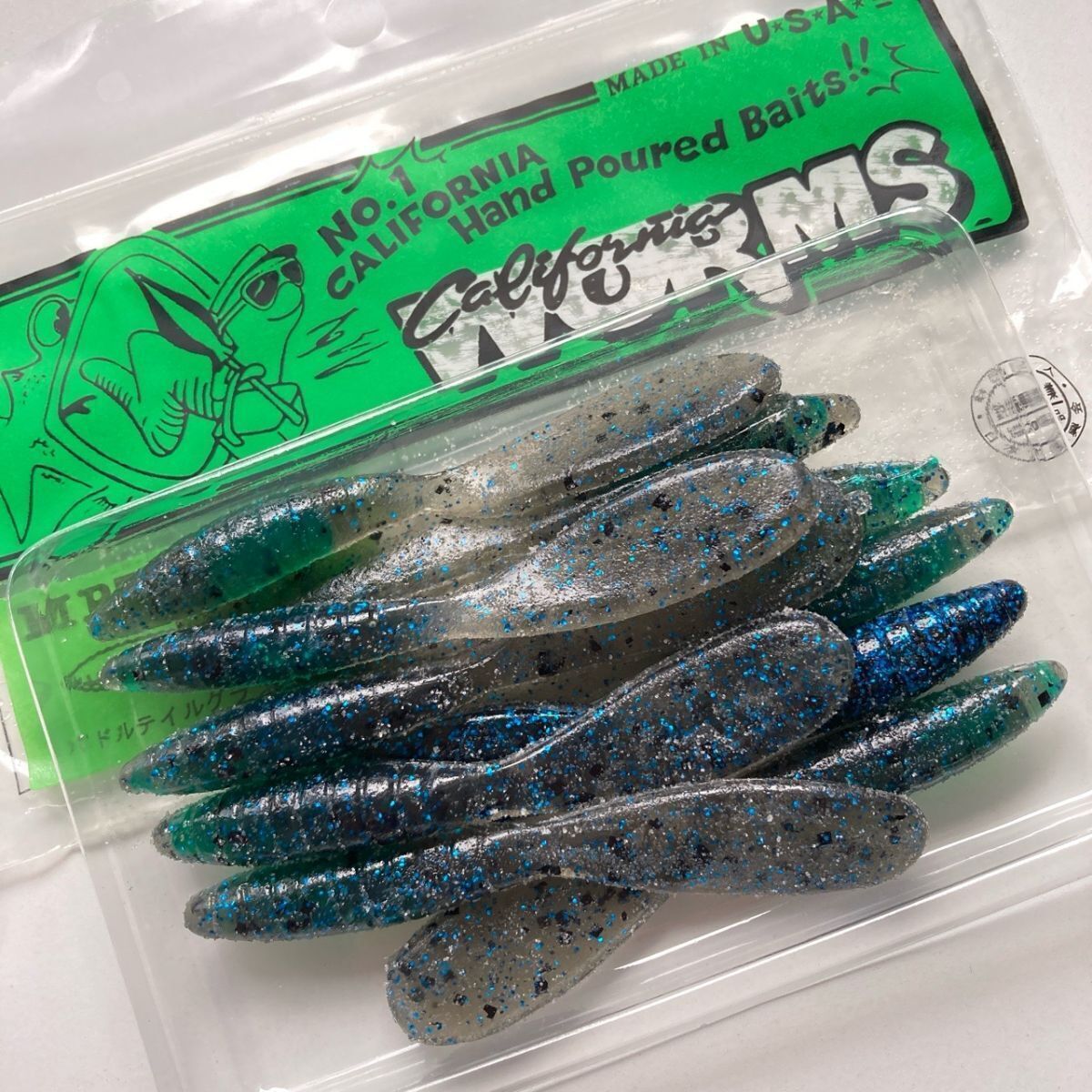 714253 新品 カリフォルニアワーム パドルテールグラブ 3-1/2インチ 10本 CALIFORNIA WORM PADDLE TAIL GRUB拍卖
