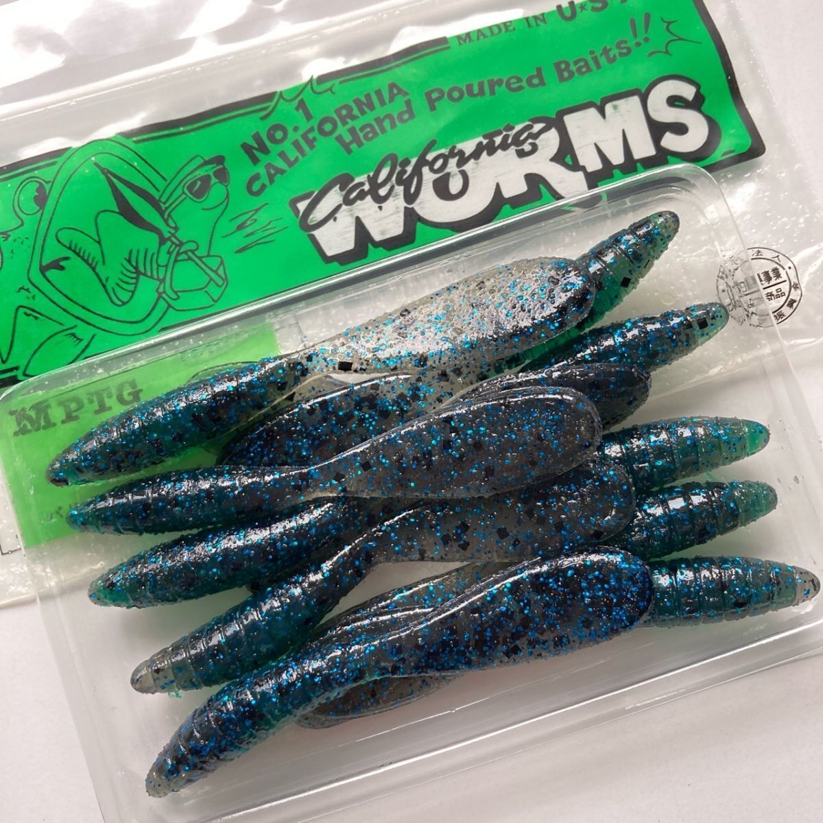 714254 新品 カリフォルニアワーム パドルテールグラブ 3-1/2インチ 10本 CALIFORNIA WORM PADDLE TAIL GRUB拍卖