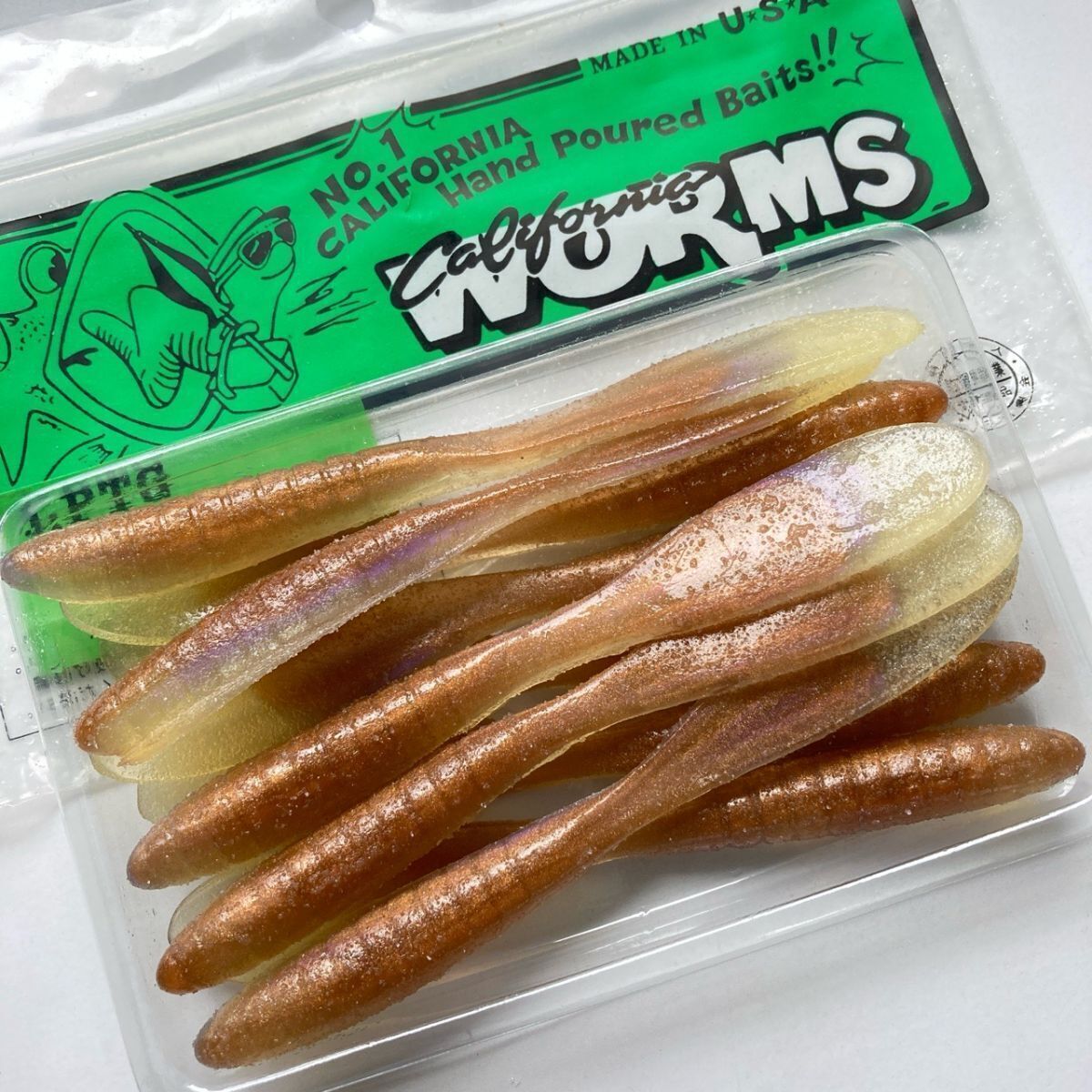 714257 新品 カリフォルニアワーム パドルテールグラブ 4インチクラス 10本 CALIFORNIA WORM PADDLE TAIL GRUB ワカサギ拍卖