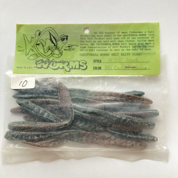 612705 新品 カリフォルニアワーム 5-1/2インチ シャーク 10本 キャスティークチョイス CALIFORNIA WORM LITTLE SHARK 希少入手困難品拍卖