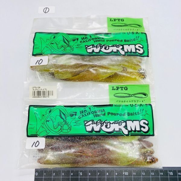 711442 新品 カリフォルニアワーム パドルテールグラブ 4インチ 20本① CALIFORNIA WORM PADDLE TAIL GRUB LPTG-124 フレットウィニー/レ拍卖