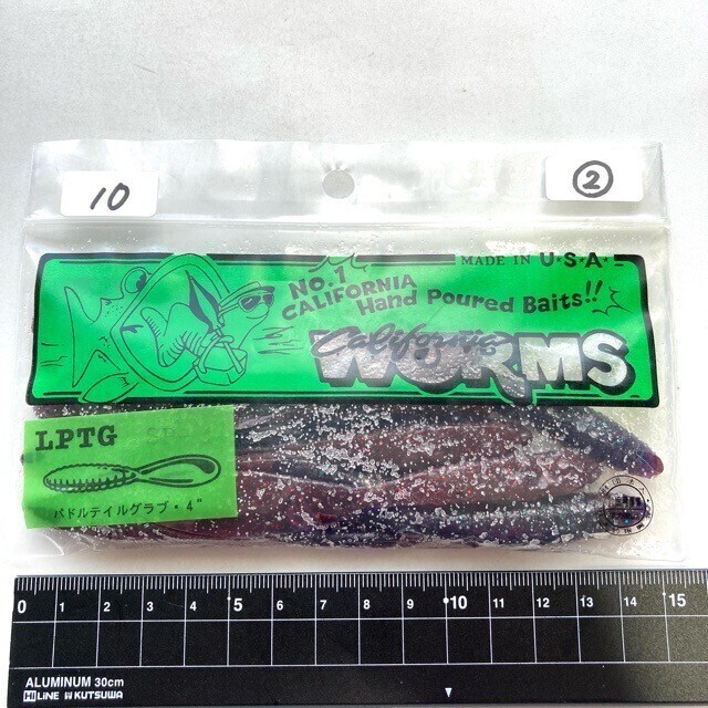 811113 新品 カリフォルニアワーム パドルテールグラブ 4インチ 10本② CALIFORNIA WORM PADDLE TAIL キャスティークチョイス オールド品拍卖