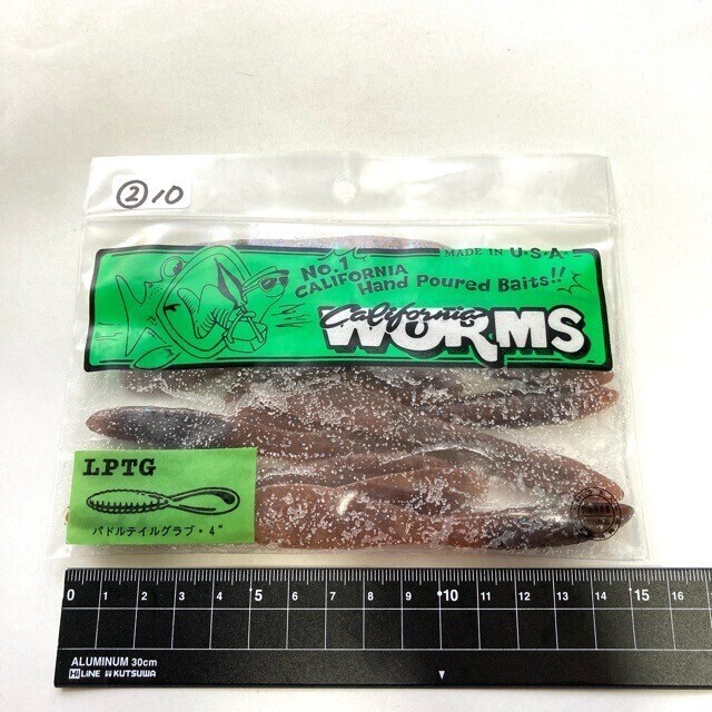811124 新品 カリフォルニアワーム パドルテールグラブ 4インチ 10本② CALIFORNIA WORM PADDLE TAIL カスミスペシャル オールド品拍卖