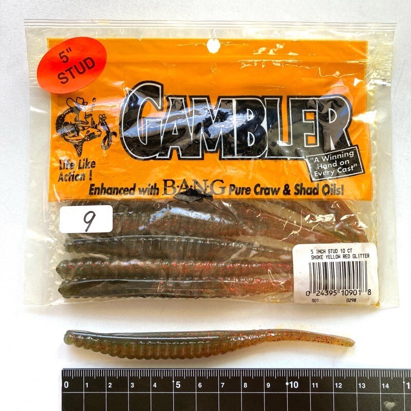 815547 ギャンブラー スタッド 5インチ 9本 #スモークイエローレッドグリッター GAMBLER STUD拍卖