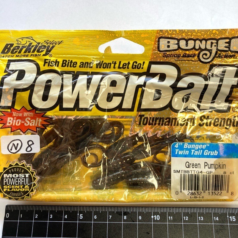 815559 新品 バークレイ バンジー ツインテールグラブ 8本 #グリーンパンプキン Berkley TWIN TAIL GRUB拍卖
