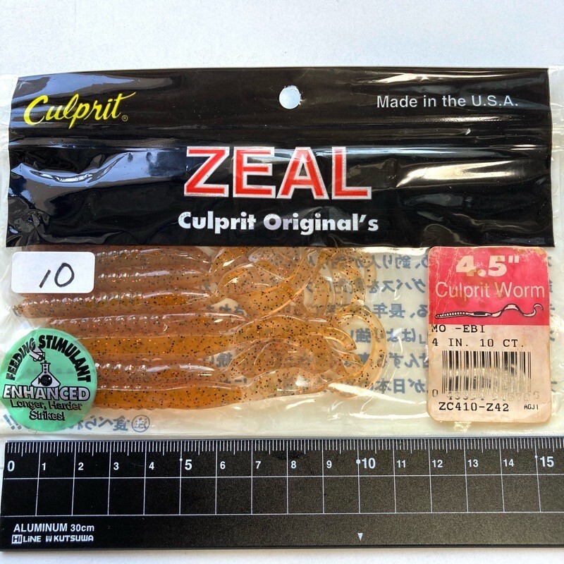 815585 新品 ZEAL 4.5インチ カルプリット ワーム 10本 #モエビカラー ZEAL Culprit オールド品 USA拍卖