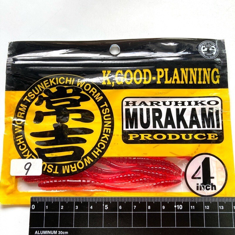 815797 ツネキチワーム 4インチ 9本 #レッド K,GOOD ケイグッド 常吉 TSUNEKICHI WORM 村上晴彦 監修 オールド品拍卖