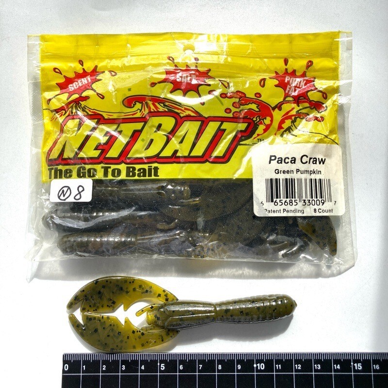 815880 新品 ネットベイト パカクロー 8本 #グリーンパンプキン NET BAIT Paca Craw拍卖