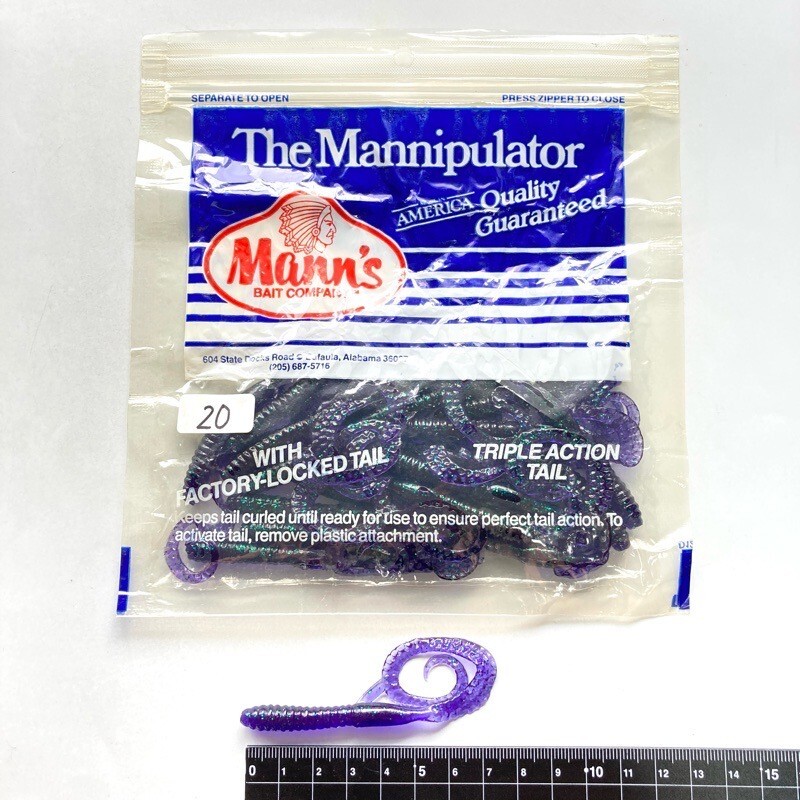 815971 新品 マンズ ジェリーワーム マニュピレーター 20本 #ジューンバグ Mann's JELLY WORM マニピュレーター オールド品拍卖