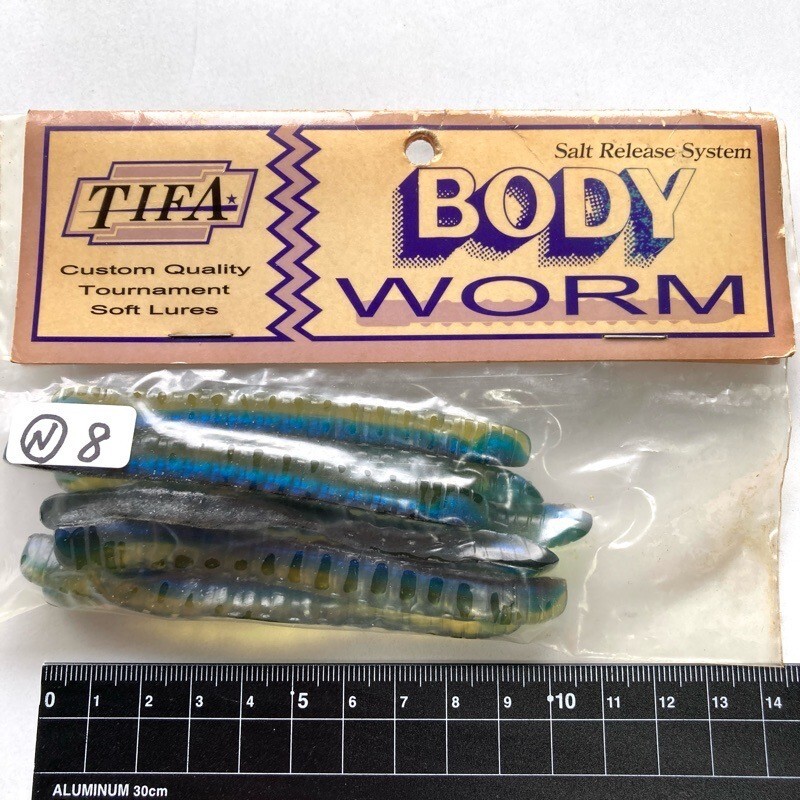 815979 新品 ティファ ボディワーム 8本 #ブルーウィニー TIFA BODY WORM ボディーワーム オールド品 田辺哲男監修 KZBN拍卖