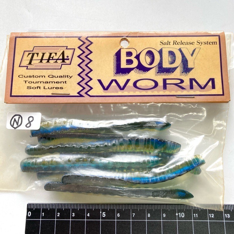 815980 新品 ティファ ボディワーム 8本 #ブルーウィニー TIFA BODY WORM ボディーワーム オールド品 田辺哲男監修 KZBN拍卖