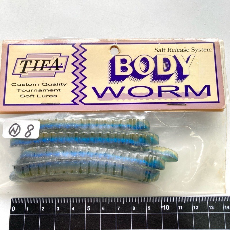 815981 新品 ティファ ボディワーム 8本 #ブルーウィニー TIFA BODY WORM ボディーワーム オールド品 田辺哲男監修 KZBN拍卖