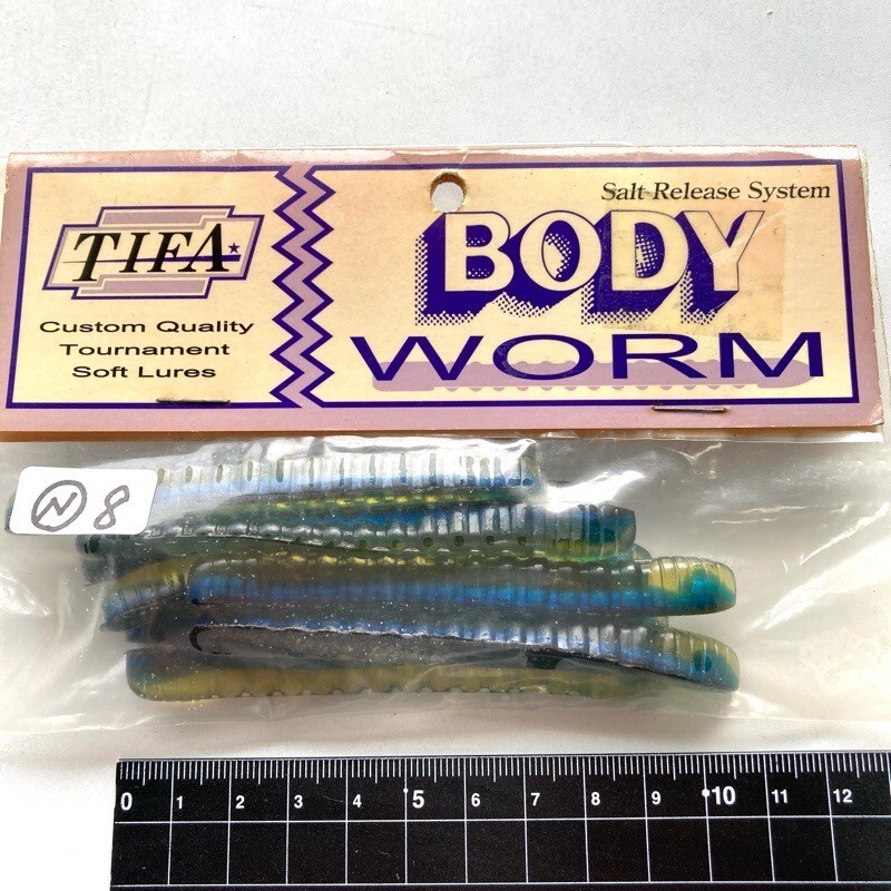815982 新品 ティファ ボディワーム 8本 #ブルーウィニー TIFA BODY WORM ボディーワーム オールド品 田辺哲男監修 KZBN拍卖