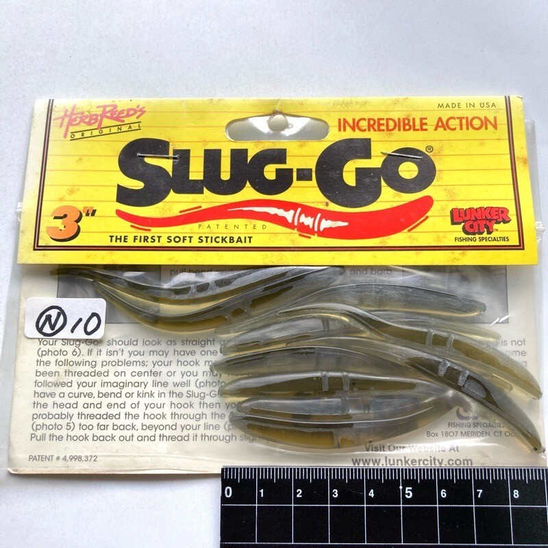 816004 新品 ランカーシティ スラッゴー 3インチ 10本 #スモーク系 LUNKER CITY SLUG-GO スラッグオー オールド品 KZBN拍卖