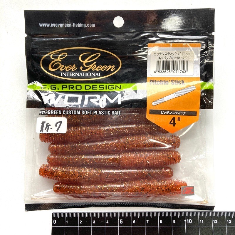 815923 新品 エバーグリーン 4インチ ピッチンスティック #パンプキン・BK/GD EVERGREEN 生産終了品 下野正希監修拍卖