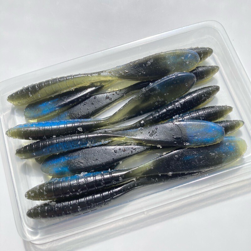 810859 カリフォルニアワーム パドルテールグラブ 4インチクラス 10本 CALIFORNIA WORM PADDLE TAIL GRUB ハンドポワード オールド品拍卖