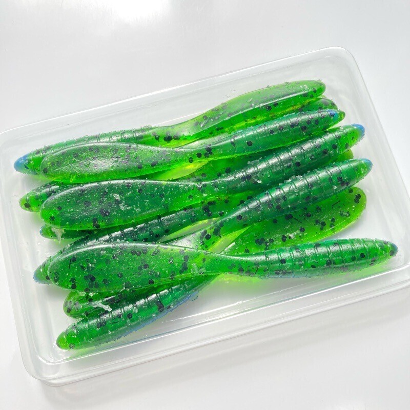 810861 カリフォルニアワーム パドルテールグラブ 4インチクラス 9本 CALIFORNIA WORM PADDLE TAIL GRUB ハンドポワード オールド品拍卖