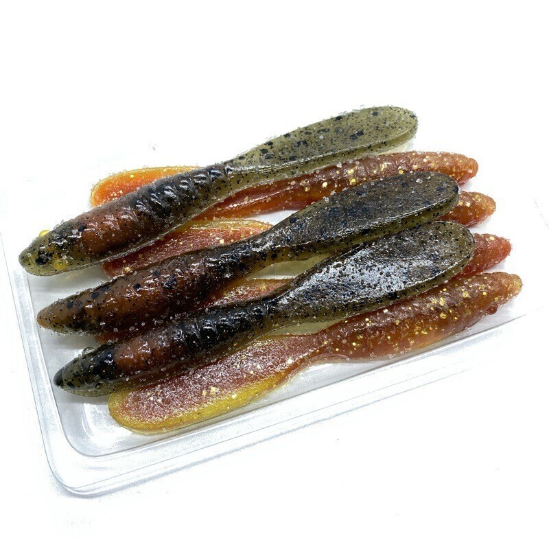 811387 フジオカパドル 3.5インチ 7本 アイ付き FUJIOKA PADDLE ハンドポワード 藤岡 パドルテール カリフォルニアワーム オールド品拍卖