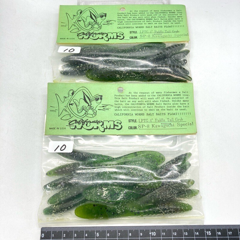 812609 新品 カリフォルニアワーム パドルテールグラブ 4インチクラス 20本 #カワグチスペシャル CALIFORNIA WORM オールド品拍卖