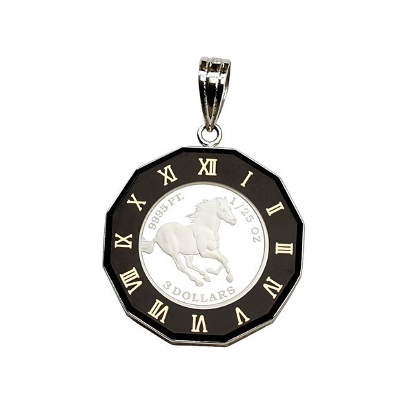 【PT1000×PT900】プラチナ製ホースチャーム ネックレス ペンダント拍卖