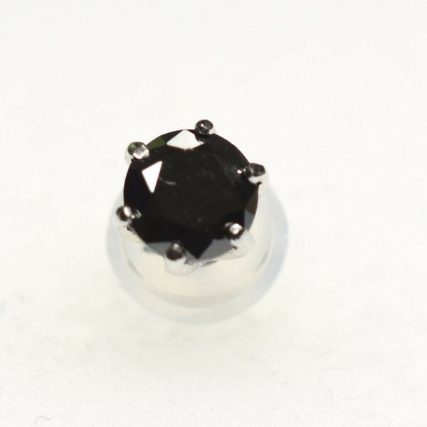 【プラチナ】ブラックダイヤ0.25ct 片耳ピアス シンプル&上品ジュエリー拍卖