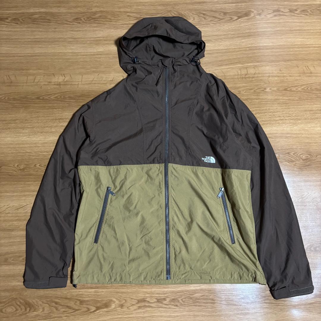 THE NORTH FACE ノースフェイス COMPACT JACKET コンパクトジャケット サイズXL メンズ マウンテンパーカー ベージュ×ブラウン拍卖