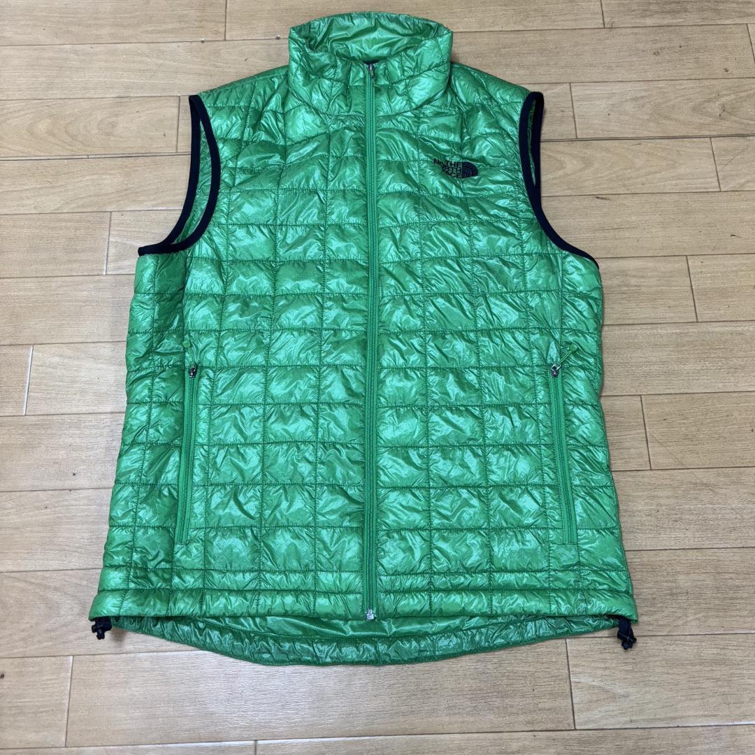 美品 THE NORTH FACE ザ・ノース・フェイス NY31203 レッドポイントライトベスト サイズM メンズ グリーン ナイロン 中わた拍卖
