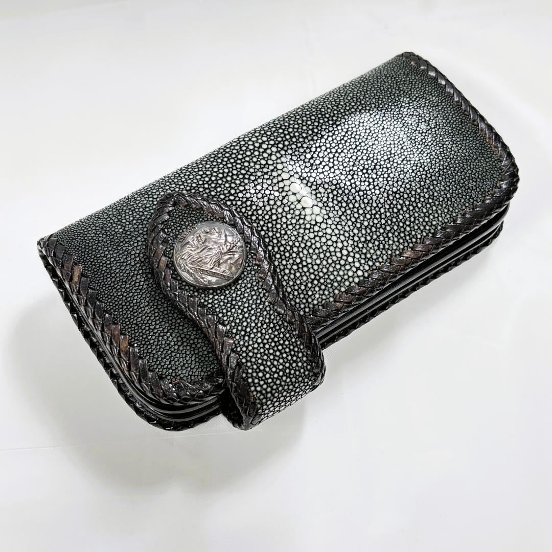 【廃盤モデル・希少】新品未使用 SAAD サード アリフコレクション コンチョ付き スティングレイスキン ロングウォレット 長財布 エイ革拍卖