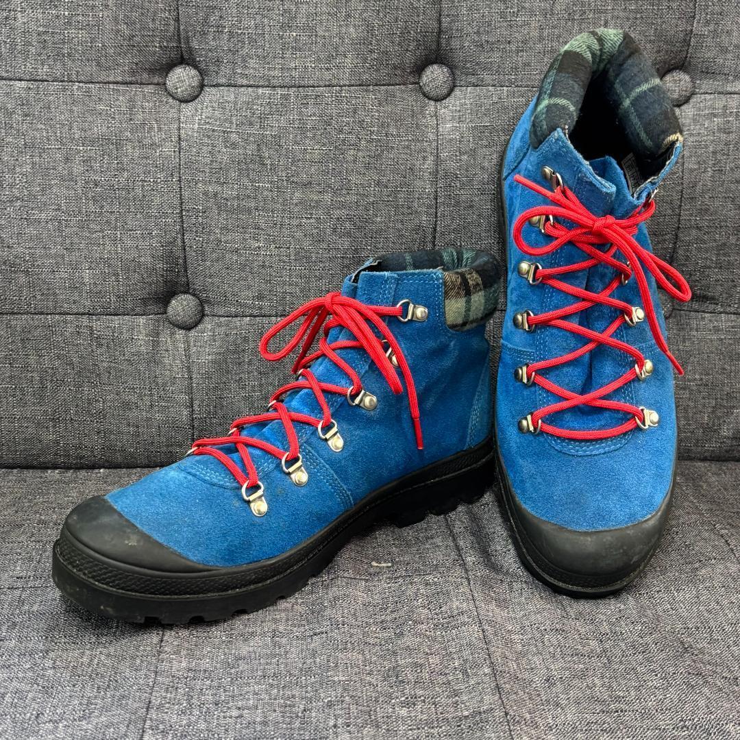 VANS バンズ スウェードレザートレッキングブーツ V3265 サイズ27.5 ブルー メンズ ブーツ 編み上げ レザーブーツ スニーカー拍卖