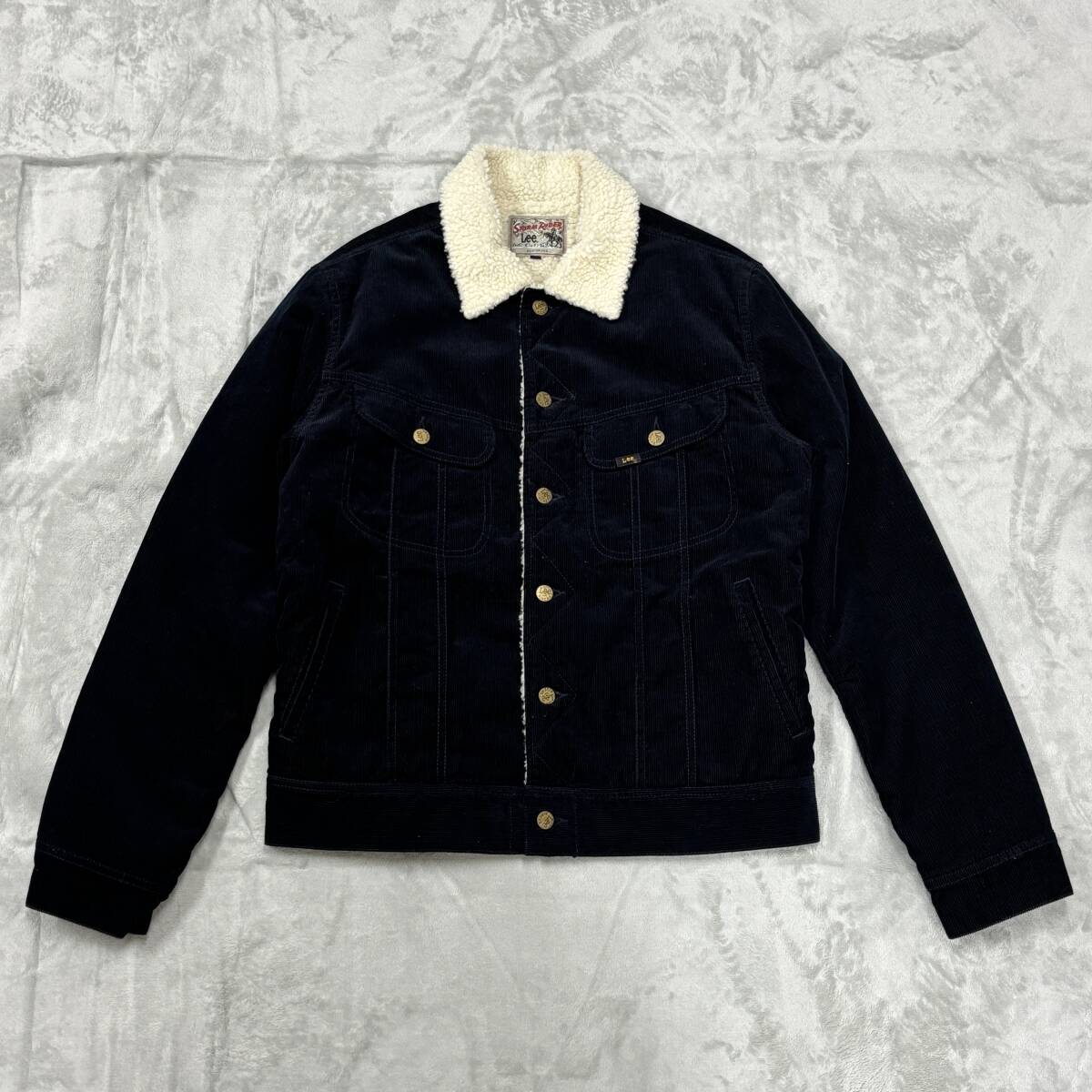 美品 Lee リー A10024 コーデュロイ ストームライダー ボア トラッカージャケット サイズXL ネイビー LJT-103 STORM RIDER シェルパ拍卖