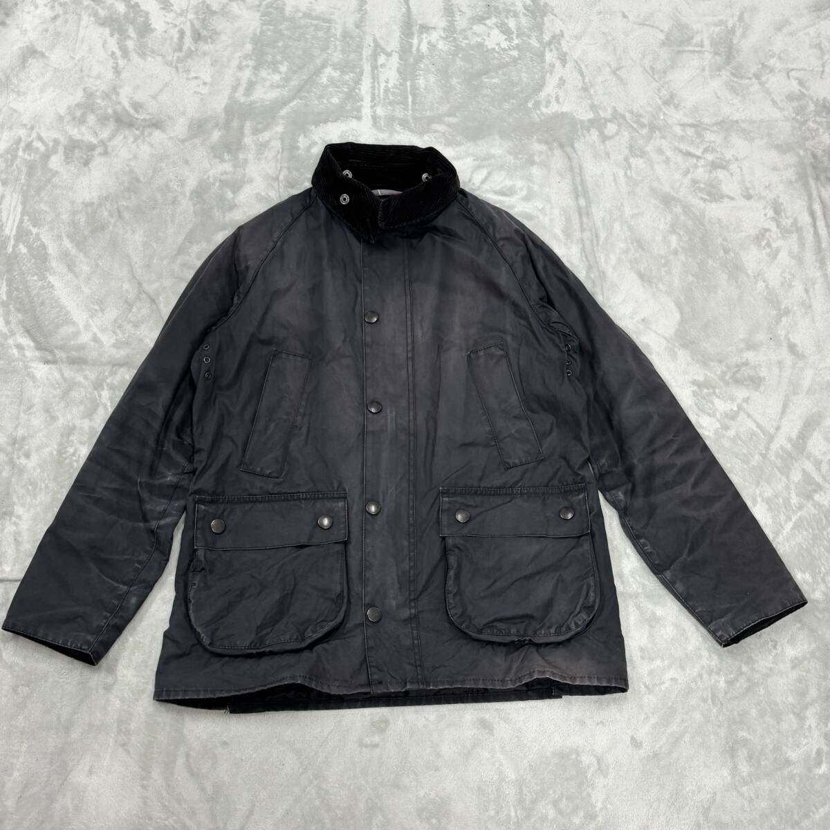 Barbour バブアー 1602128 英国製 BEDALE SL ビデイルスリムフィット オイルドジャケット サイズ38 イングランド製 ブラック系 古着 メンズ拍卖