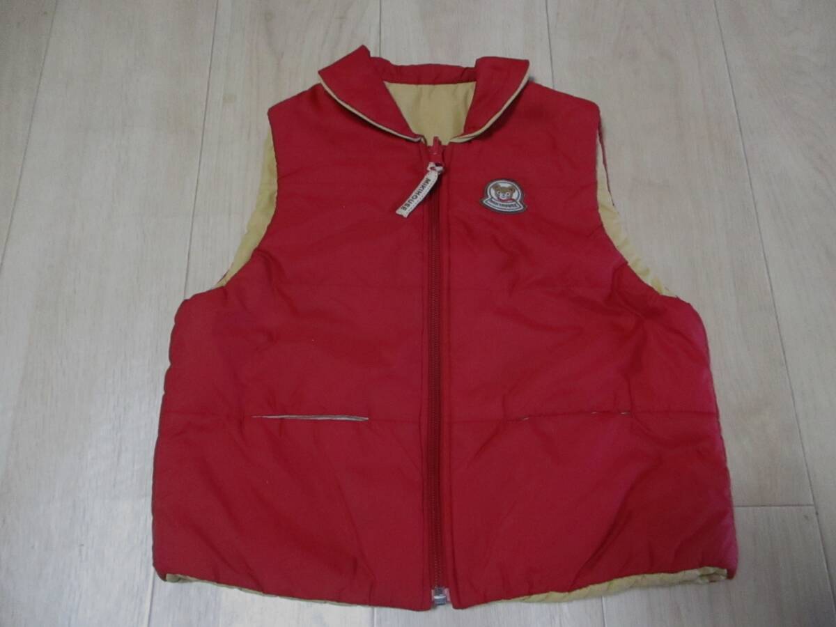ミキハウス・中綿入り可愛いナイロンベスト・サイズ110㎝拍卖