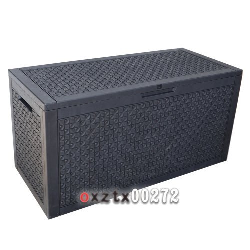 【ブラック 380L 123*54.5*62cm 油圧シリンダー付き 】ダイヤモンド調戸外収納庫 収納ボックス 置き配 ゴミ箱 小型 屋外 ストッカー拍卖