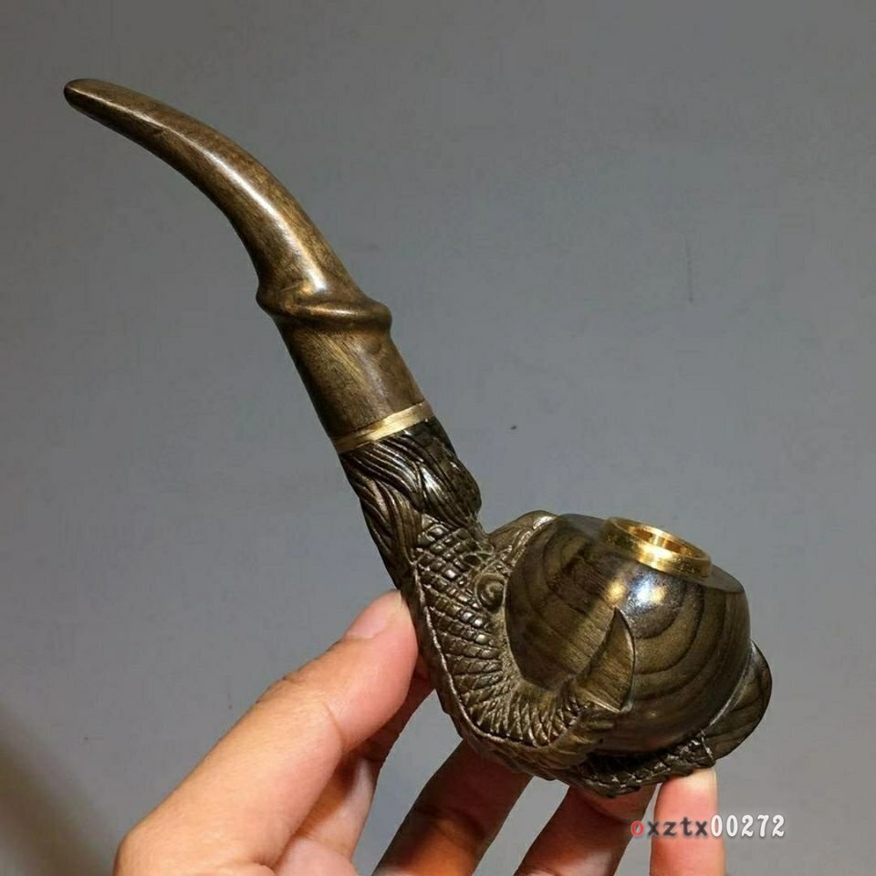 手作りの龍鷹爪デザイン、天然木フィルター付きリサイクル可能なパイプ、木製クラシックパイプ口金、男性用サイズ:16*5.2*4.7cm拍卖