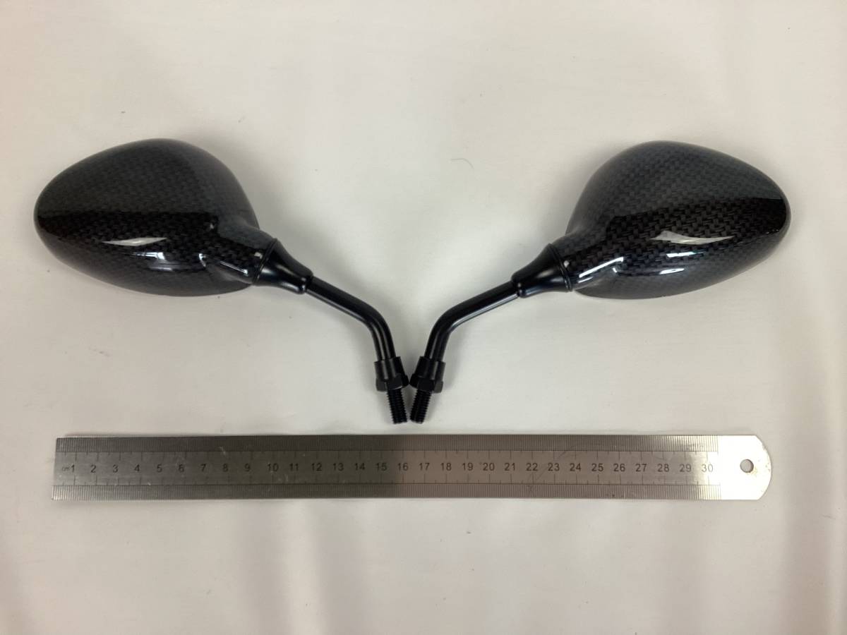 送料600円 バックミラー カーボン柄 逆ネジ 8mm 左右 検キタコ スマートミニミラー ヤマハ JOG ビーノ VINO ギア bw's VOX YB-1 シグナスX拍卖