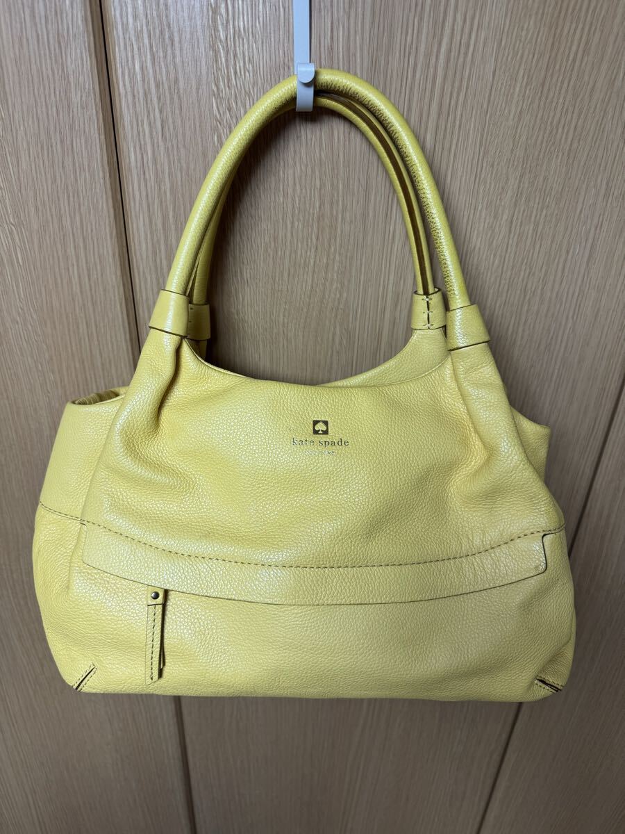 kate spade NEW YORK ハンドバッグ ケイトスペード イエロー レザー J-491拍卖