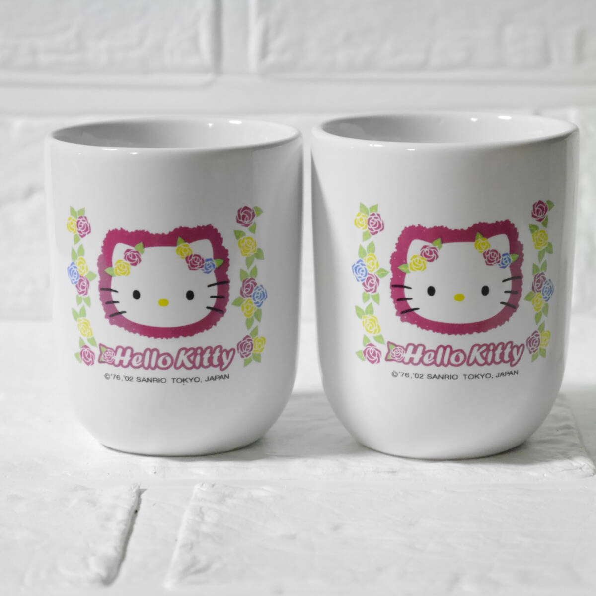 AY □ ハローキティ 湯呑 2個セット □ サンリオ 和食器 お茶 未使用 長期保管品拍卖
