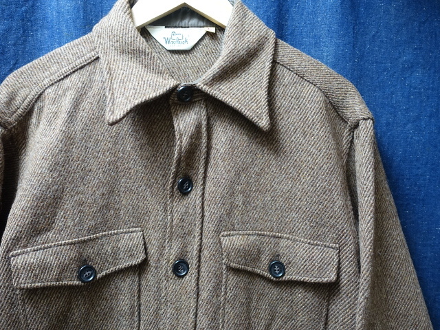 USA アメリカ 古着 ビンテージ 70'S 白タグ WOOLRICH ウールリッチ 長袖 CPO 無地 ウール シャツ L / ヴィンテージ VINTAGE 70S / 157拍卖