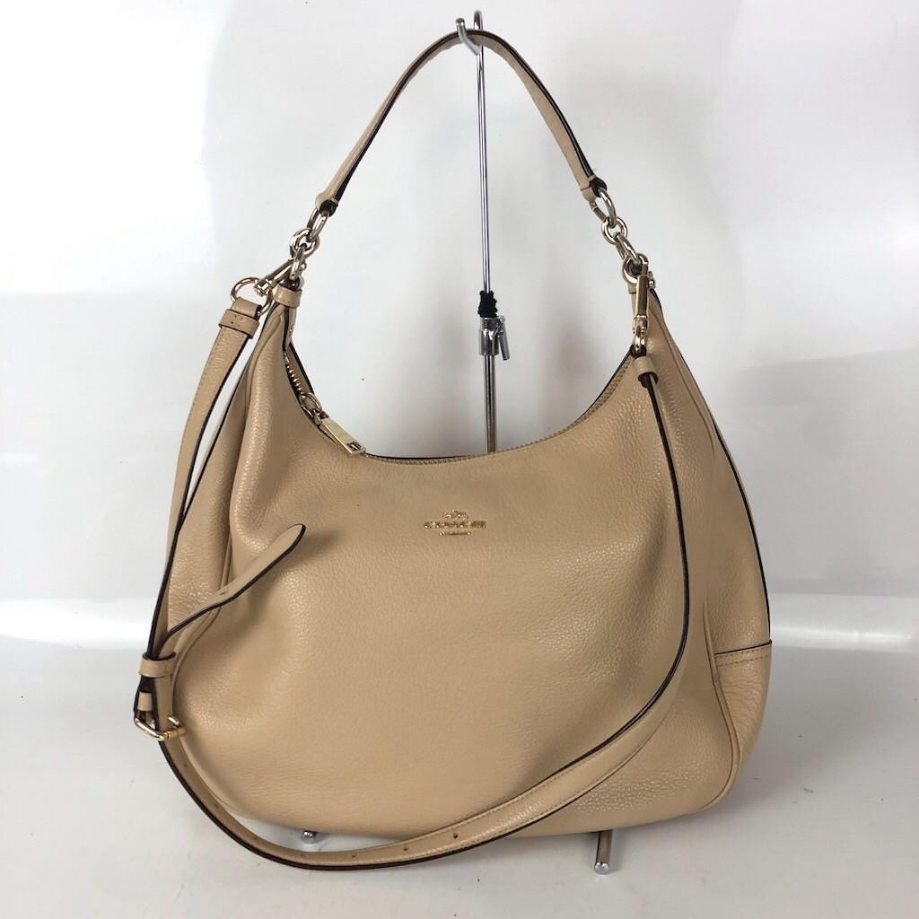 COACH コーチ レザー 2way トートバッグ ハンドバッグ ショルダー ベージュ 747-10 918-B2 n-k 100拍卖