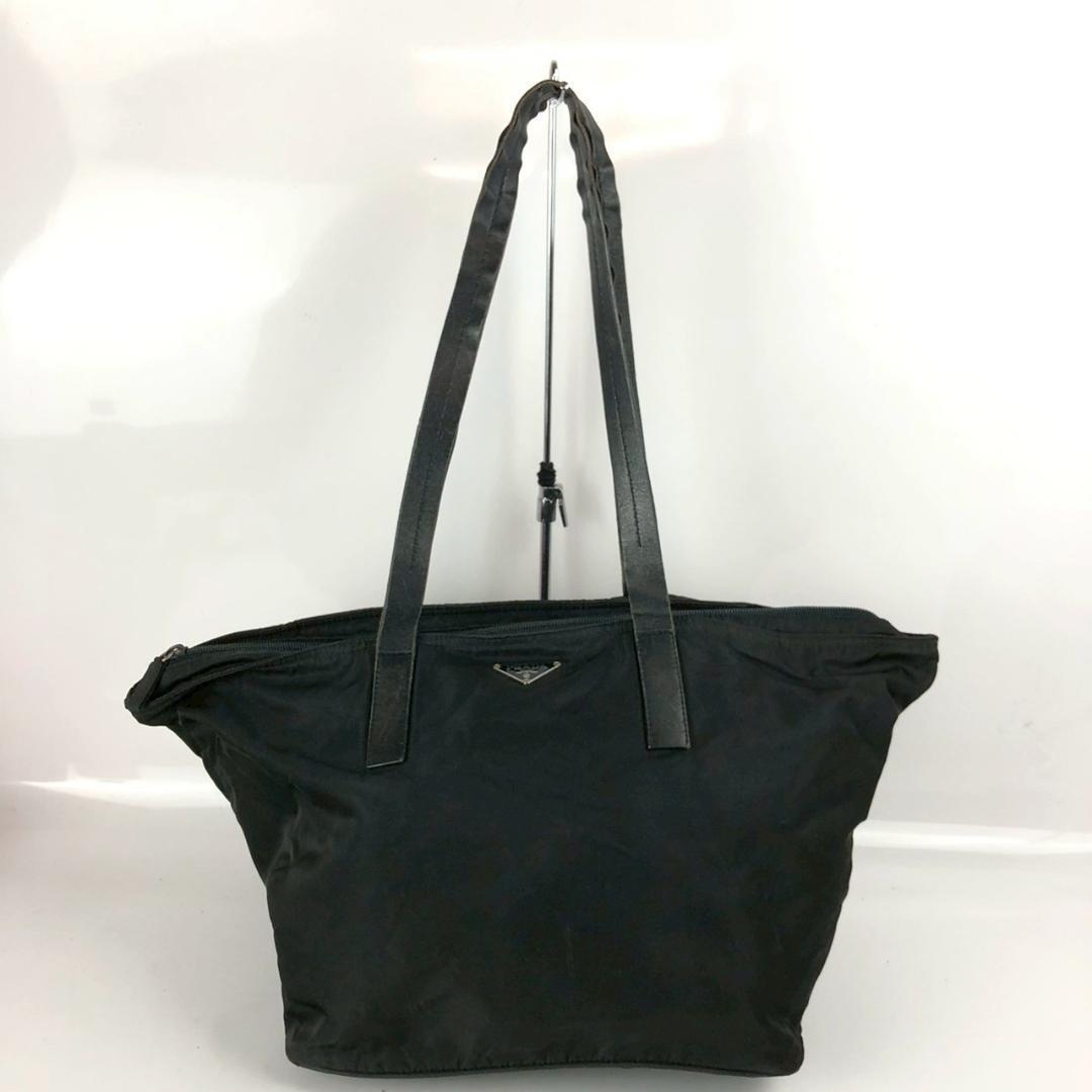 PRADA プラダ ナイロン ロゴプレート ハンドバッグ ブラック 5551-2 312-K3 nt-yt 12333拍卖