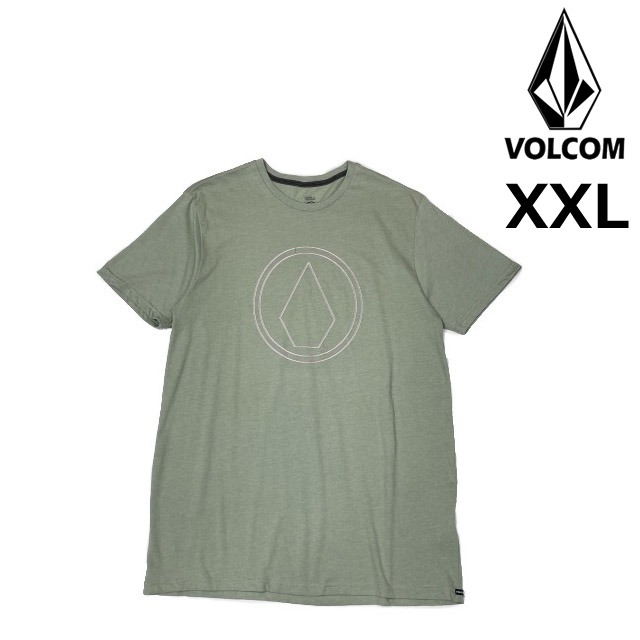 売切り【正規新品】VOLCOM ボルコム◆半袖 Tシャツ スケート サーフ ストーンロゴ 男女兼用(XXL)カーキ 250617-B拍卖