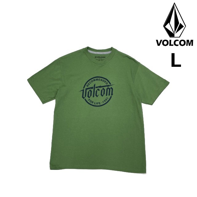 売切り【正規新品】VOLCOM ボルコム◆半袖 Tシャツ スケート サーフ ストーンロゴ 男女兼用(L)緑 250617-B拍卖